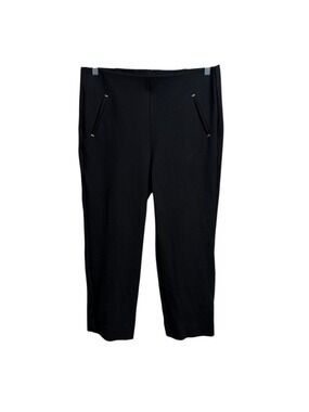 Chico’s Black Pull-On Dress Pants Women’s Size 10 Slim Straight Career Office St